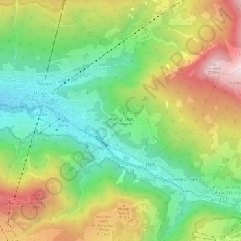 Carte topographique St. Jakob, altitude, relief