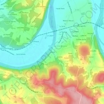 Carte topographique Lasfont, altitude, relief