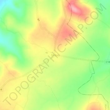 Carte topographique Imbo, altitude, relief