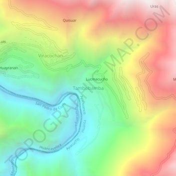 Carte topographique Tambobamba, altitude, relief