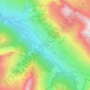 Carte topographique Maison-Méane, altitude, relief