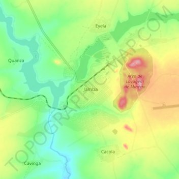 Carte topographique Jamba, altitude, relief