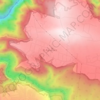 Carte topographique El Aguacate, altitude, relief