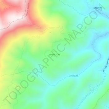 Carte topographique Seeber Flats, altitude, relief