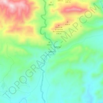 Carte topographique Gafares, altitude, relief