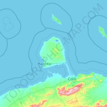 Carte topographique Paraguaná, altitude, relief