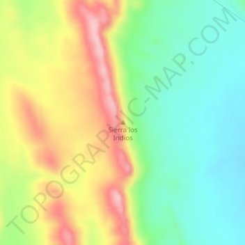 Carte topographique Sierra los Indios, altitude, relief