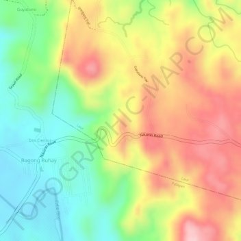Carte topographique El Pobre Tanawan View Deck, altitude, relief