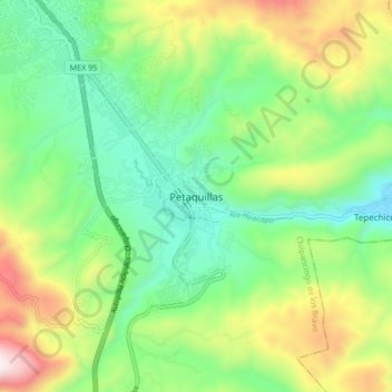 Carte topographique Petaquillas, altitude, relief