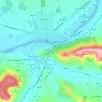 Carte topographique Côtes du Port de Penne, altitude, relief