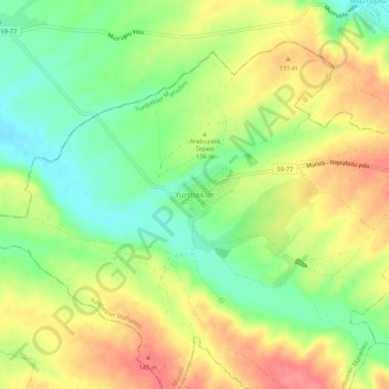 Carte topographique Yurtbekler, altitude, relief