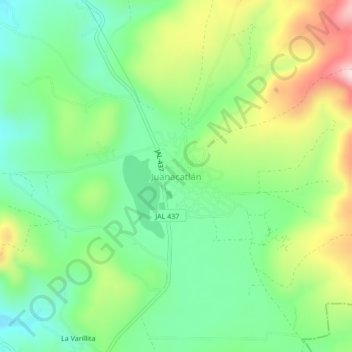 Carte topographique Juanacatlán, altitude, relief