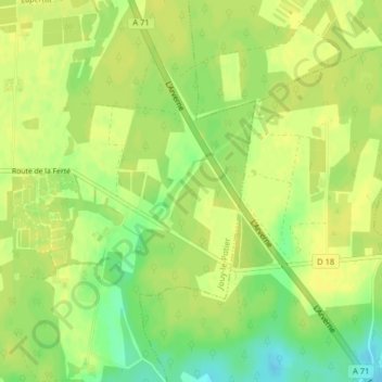 Carte topographique Sevigne, altitude, relief