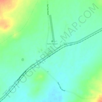 Carte topographique Yunta, altitude, relief