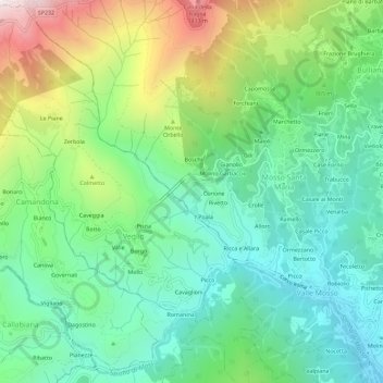 Carte topographique Fantone, altitude, relief