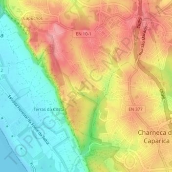 Carte topographique Quinta do Robalo, altitude, relief