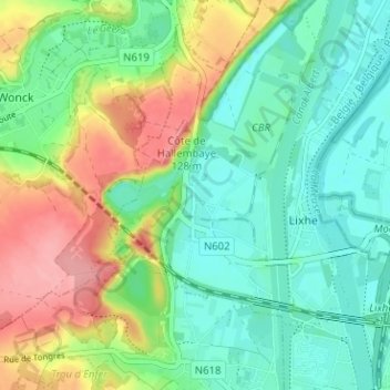 Carte topographique Loën, altitude, relief