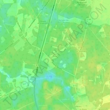 Carte topographique Les Marchais Timon, altitude, relief