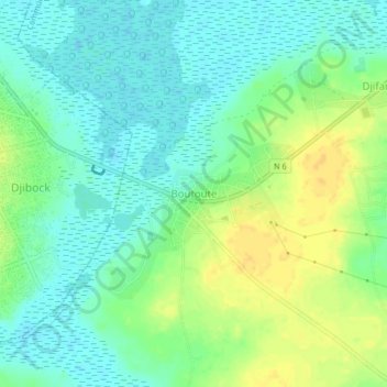 Carte topographique Boutoute, altitude, relief