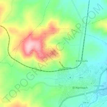 Carte topographique Bir Stal, altitude, relief
