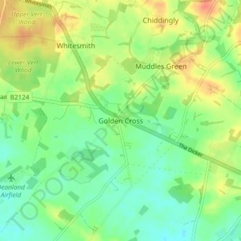 Carte topographique Golden Cross, altitude, relief