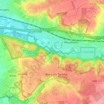 Carte topographique Göhlheim, altitude, relief