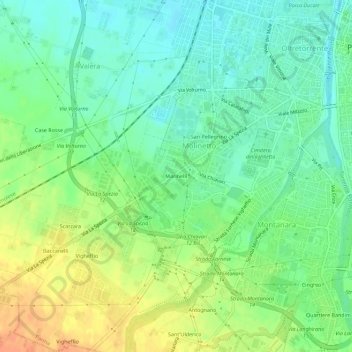 Carte topographique Marinelli, altitude, relief