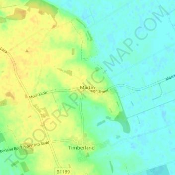 Carte topographique Martin, altitude, relief