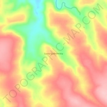 Carte topographique Santa Guilhermina, altitude, relief