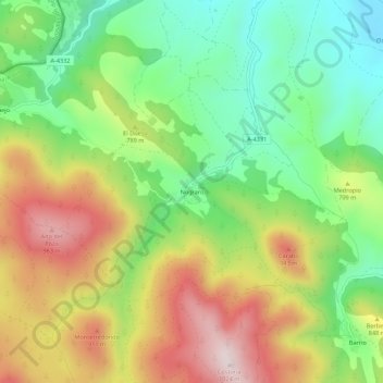 Carte topographique Nograro, altitude, relief