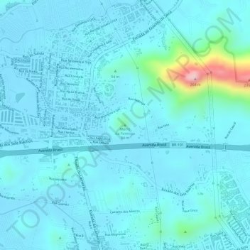 Carte topographique Morro da Formiga, altitude, relief