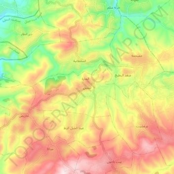 Carte topographique Tibnine, altitude, relief