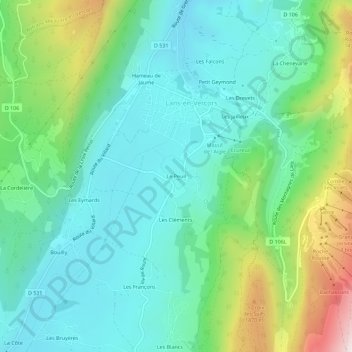 Carte topographique Le Peuil, altitude, relief