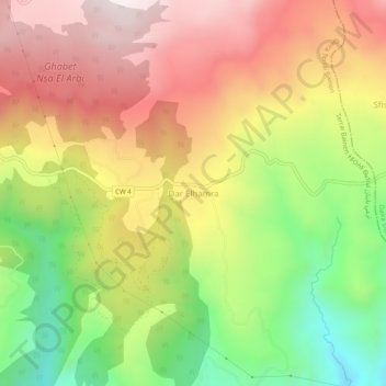 Carte topographique Dar Elhamra, altitude, relief