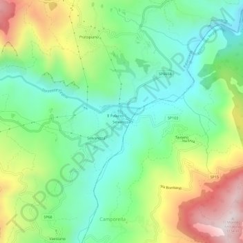 Carte topographique Selvanizza, altitude, relief