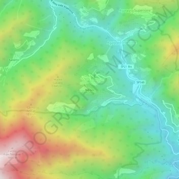Carte topographique Aigovo, altitude, relief