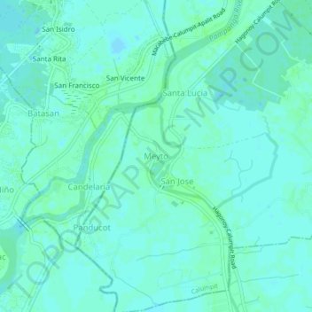 Carte topographique Meyto, altitude, relief