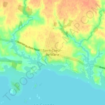 Carte topographique Saint-Coeur-de-Marie, altitude, relief