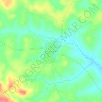 Carte topographique Songoyah, altitude, relief