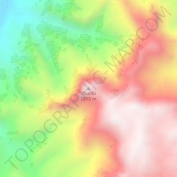 Carte topographique Thumb, altitude, relief