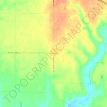 Carte topographique Elba Center, altitude, relief