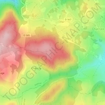 Carte topographique La Siaugue, altitude, relief