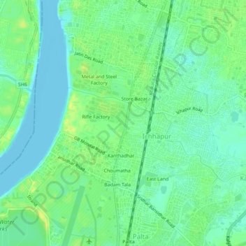 Carte topographique Park Gate, altitude, relief