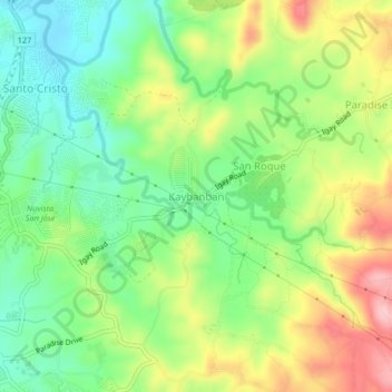 Carte topographique Kaybanban, altitude, relief