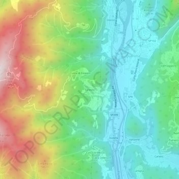 Carte topographique Foresto, altitude, relief