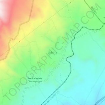 Carte topographique Urbina, altitude, relief