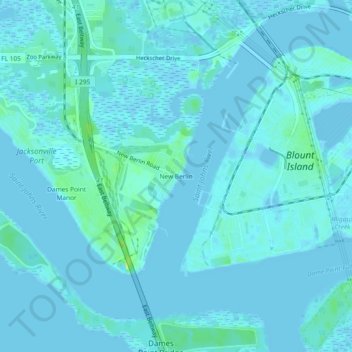 Carte topographique New Berlin, altitude, relief