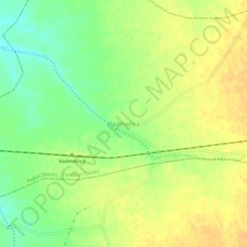 Carte topographique Hadmatiya, altitude, relief