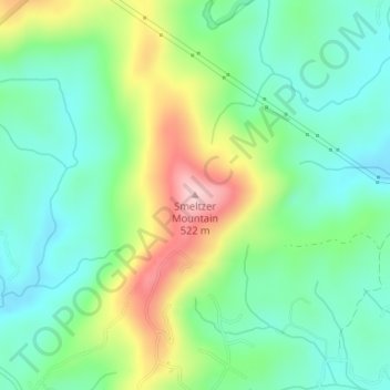 Carte topographique Smeltzer Mountain, altitude, relief