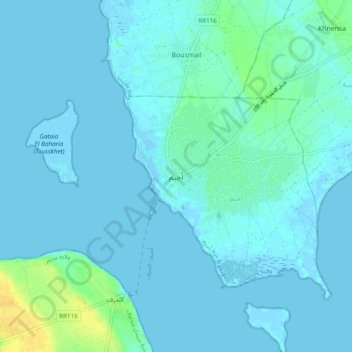 Carte topographique Adjim, altitude, relief